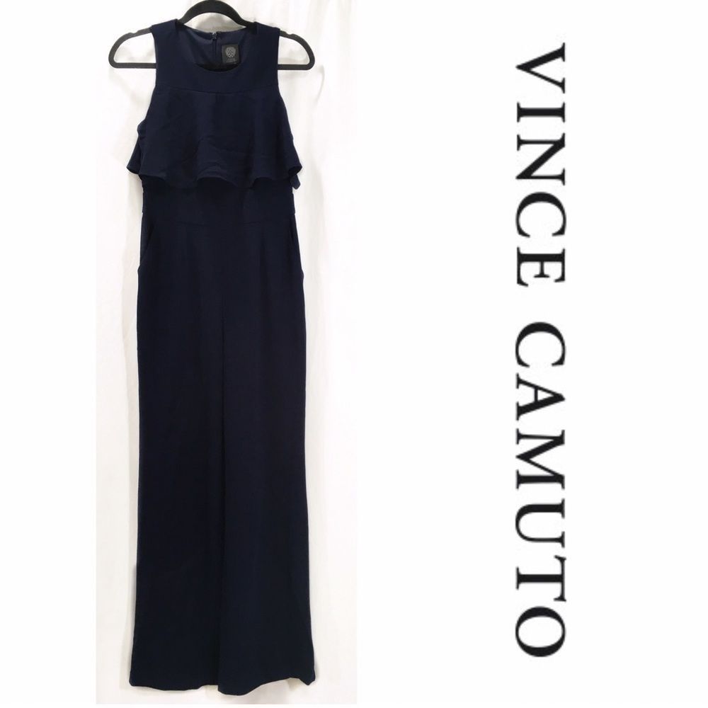 Vince Camuto Navy Long Pant Romper